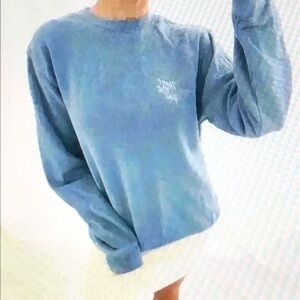 Then I met you cotton pullover sweater terry skin care Korean periwinkle blue.
